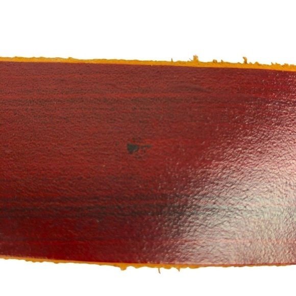 FluffyCo Hand Tooled Red Brown Leather Belt With Pansy Photo Belt Buckle 32-35 M main image 7
